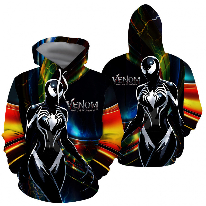 Factory Direct Sales 3D Printed Sweatshirt Cross-Border Export Men's Popular Catwoman Venom Printed Hoodie