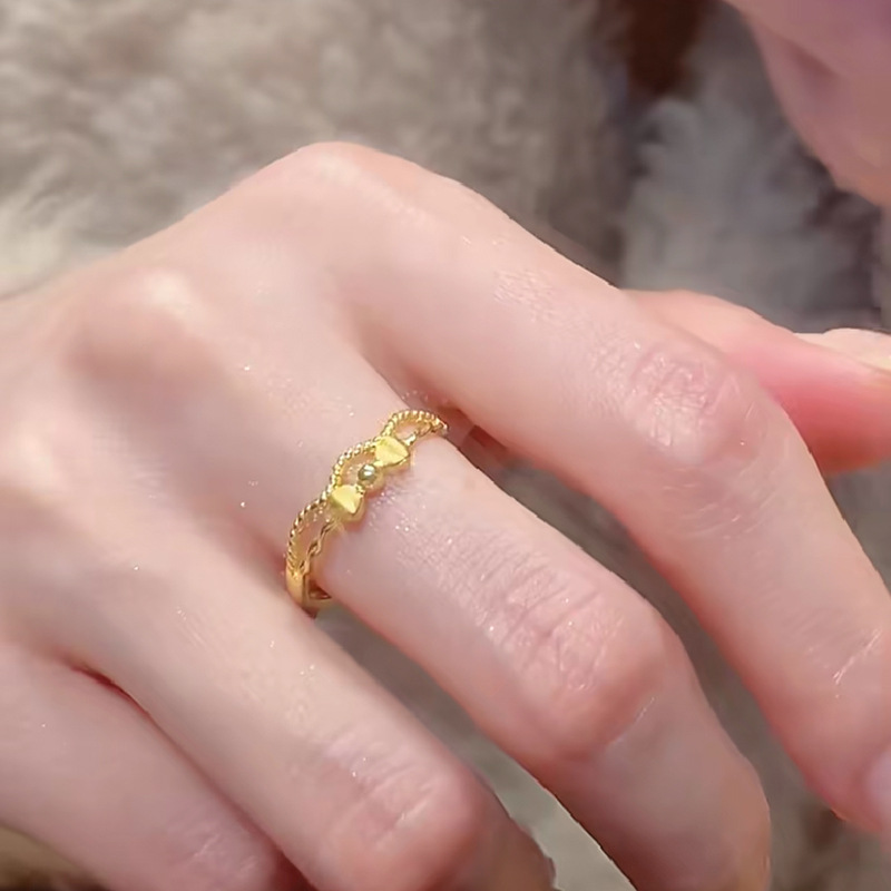 Verstelbare strik ring voor dames sweetheart stijl_voghion.com