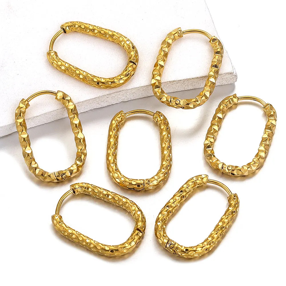 10 PCS/Package Quantity 10 PCS/Package 16*21.5mm 304 Stainless Steel Gold Plated Solid Color Hook Earring Findings Jewelry Accessories