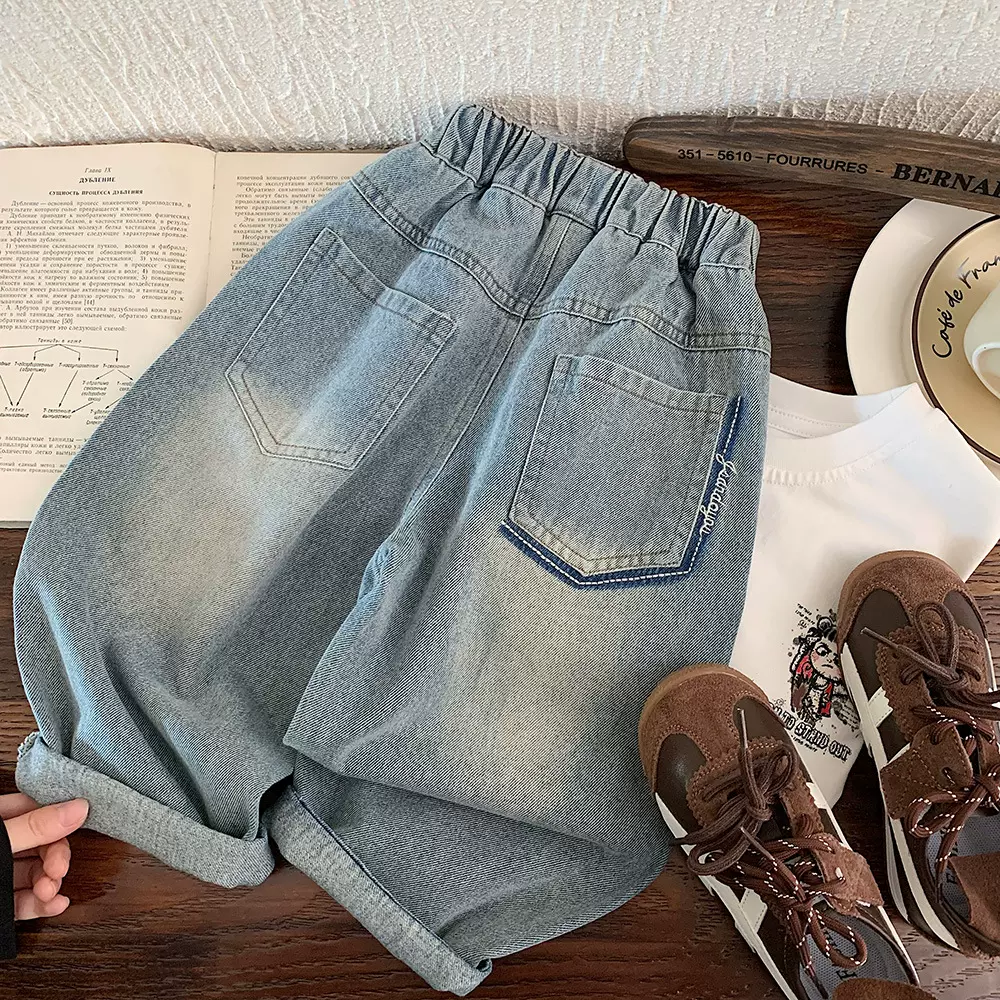 木野秋季牛仔裤湖州织里童装儿童服饰韩版百搭宽松长裤宝宝休闲裤