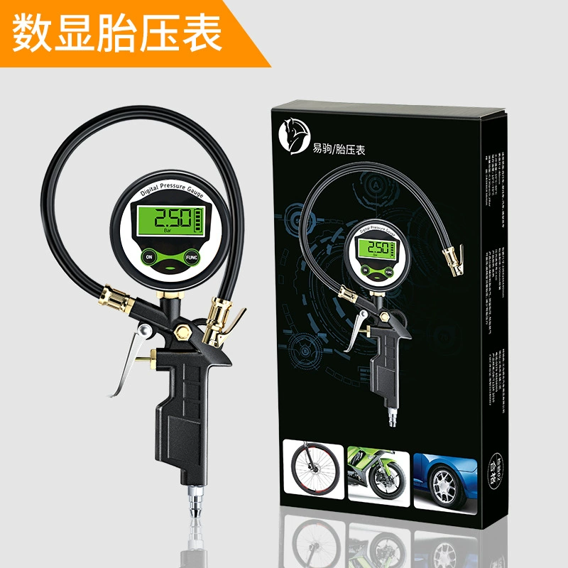 Цифровой манометр Yijiu для измерения давления в шинах, насадка для накачивания шин автомобиля, велосипеда, мотоцикла с манометром