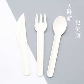 一次性纸质刀叉勺加厚可降解蛋糕切托刀西餐叉勺冰淇淋酸奶小勺子