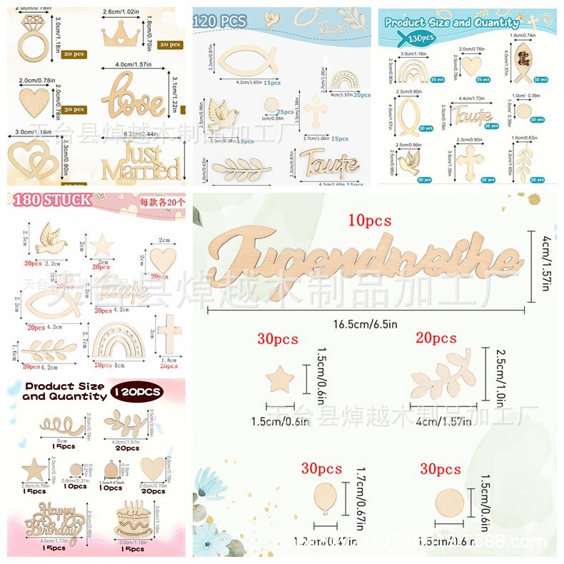 in stock Birthday Party Paper Scrap Decorative Combination Wood Chip DIY Children's Baptism Party Decoration Wedding Scatting Decoration