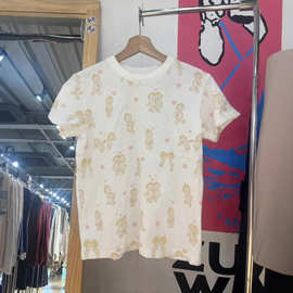 BM风 美式圆领爱心天使宝宝印花短袖T恤女新款修身显瘦正肩上衣潮