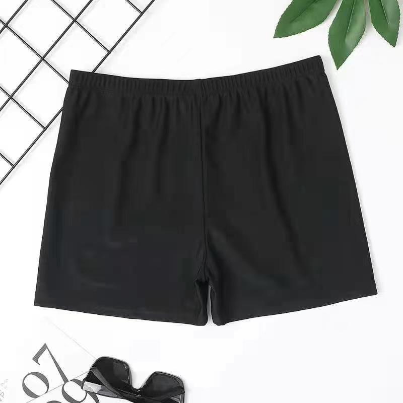 Hurun nylon alta elástico natación troncos playa pantalones protección solar resistencia al cloro hombres puro negro suelta Boxer caliente primavera natación troncos