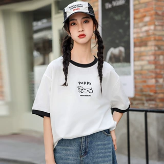 儿童短袖t恤女童中大童夏季薄款初中生休闲圆领半袖上衣夏装童装