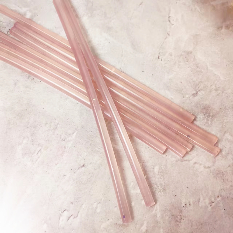 陶瓷蜡珠光透明粉金属透明彩色火漆胶棒7MM现货