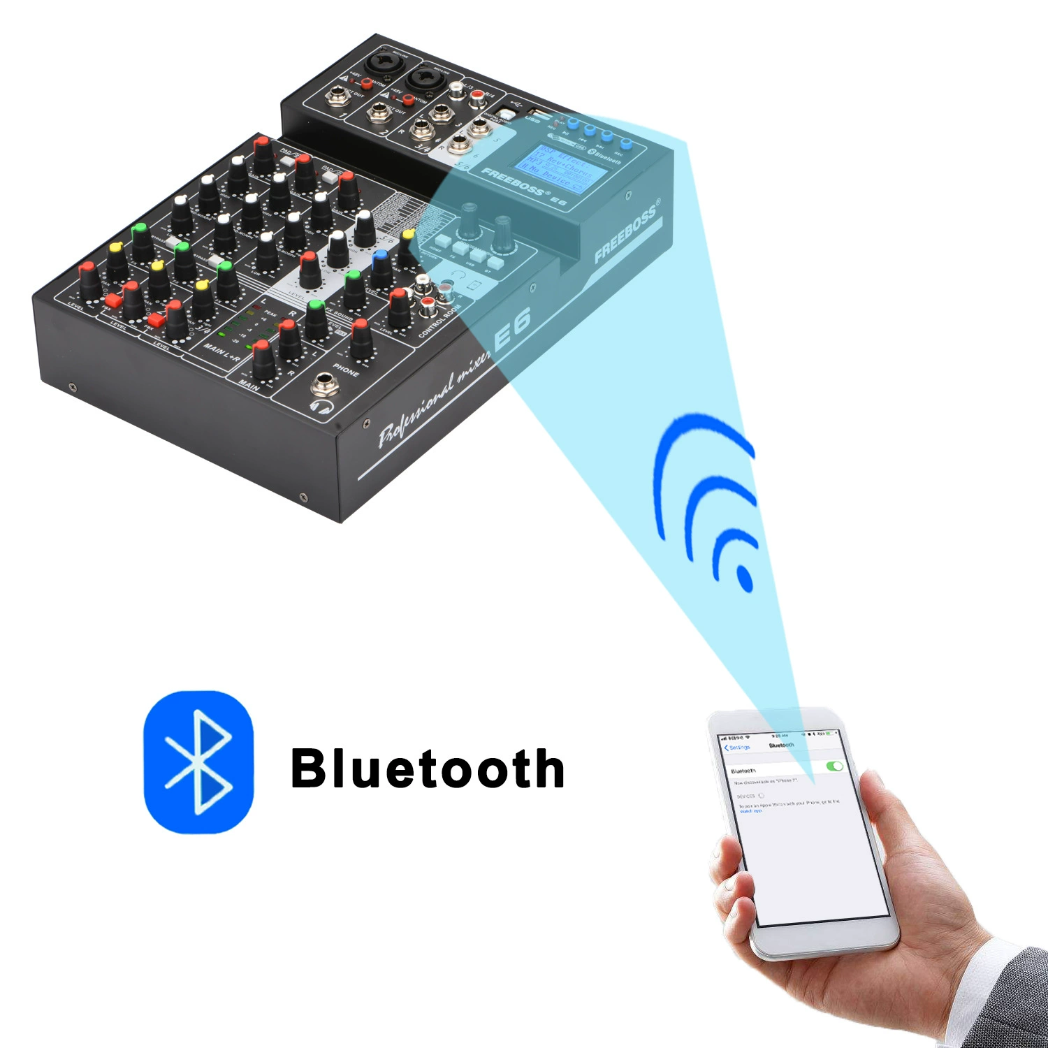 Заводская прямая продажи 6 звуковая карта микшер, телефон Bluetooth, смешанный цифровой 24DSP гибридный эффект