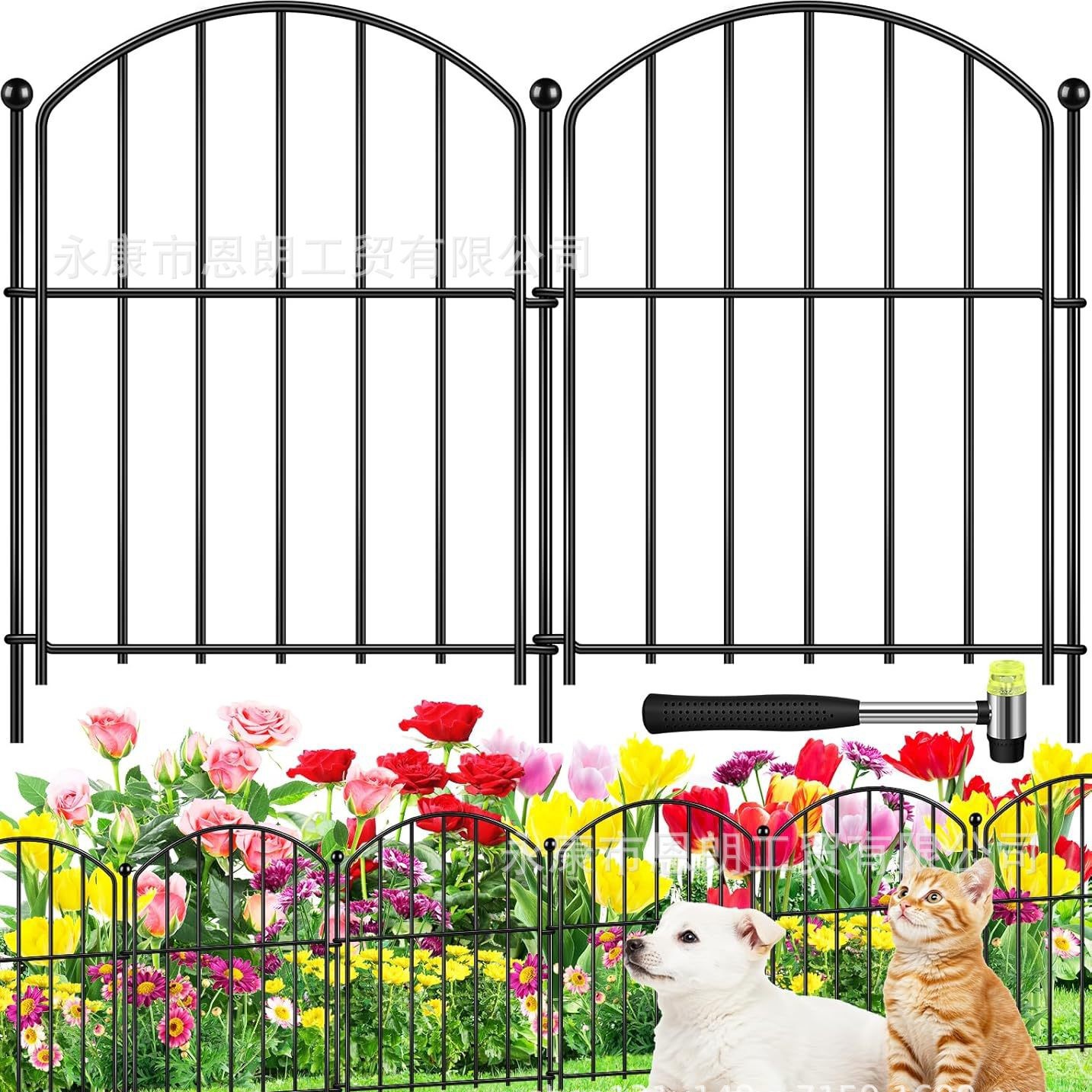 Baja de valla arqueada sin excavación, marco de borde de jardín, barrera de animales de metal resistente al óxido