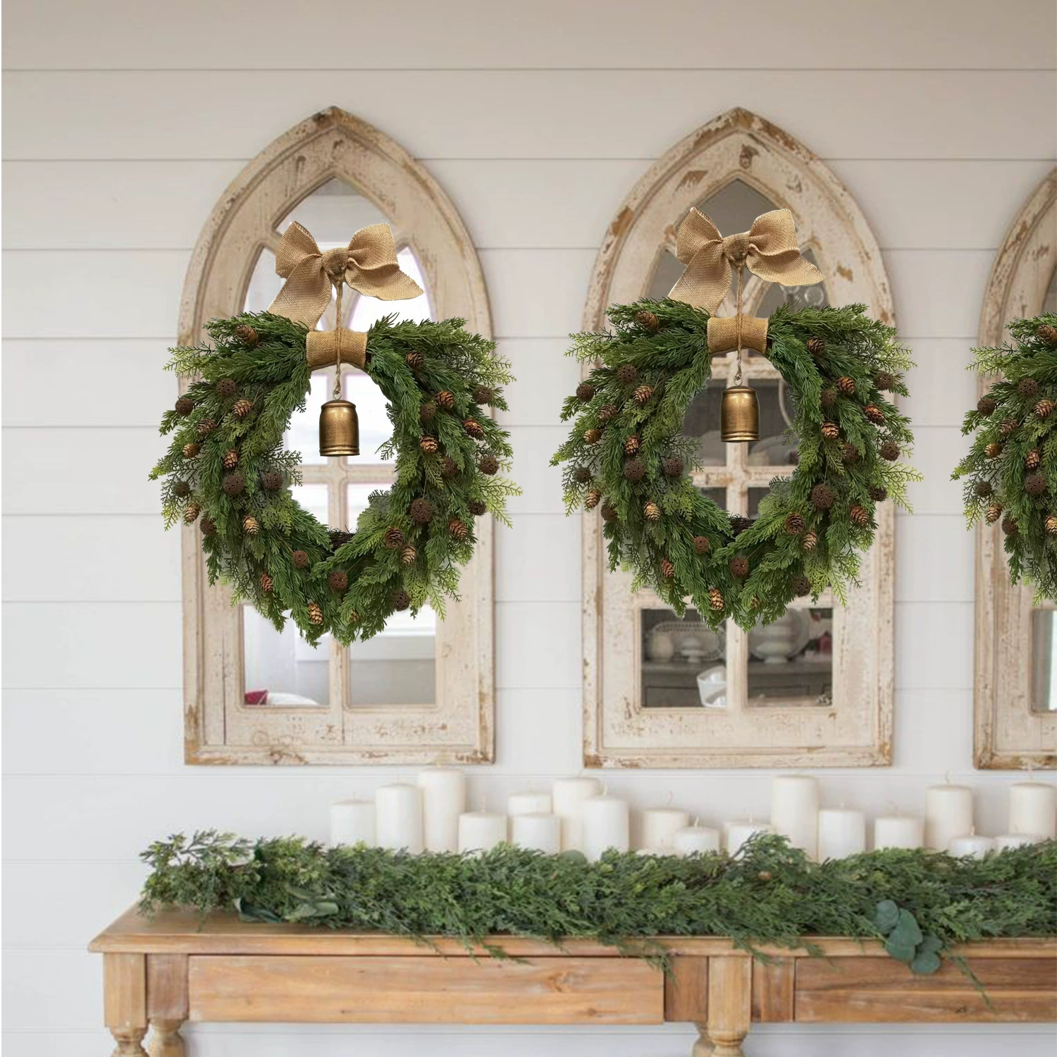 琳杰 (Cross-border trading), small bell with bow, Christmas decorations, home decor
