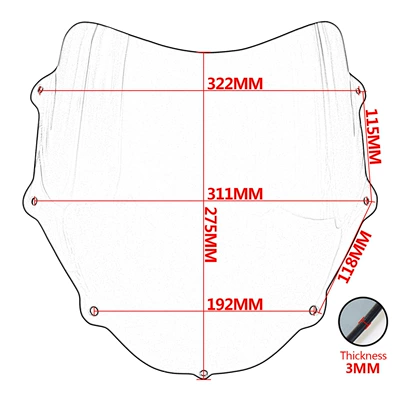 1000 1100 04-09 | Motorcycle front windshield
