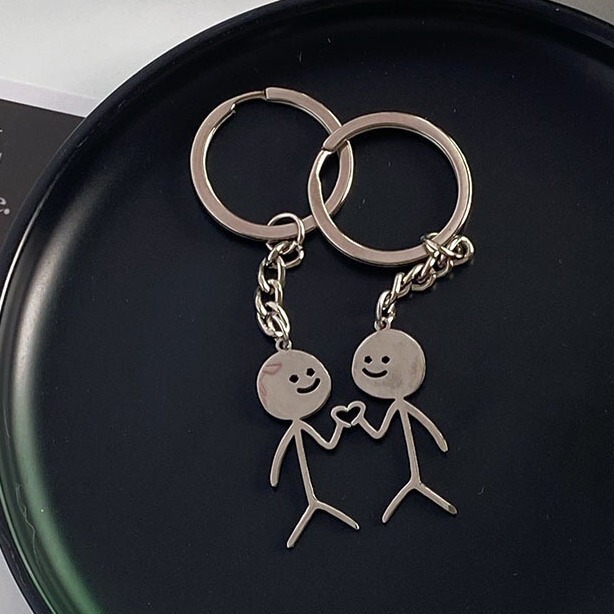 Couple keychain couple's pair of advanced ins personality cute funny student girlfriends schoolbag pendant fashion