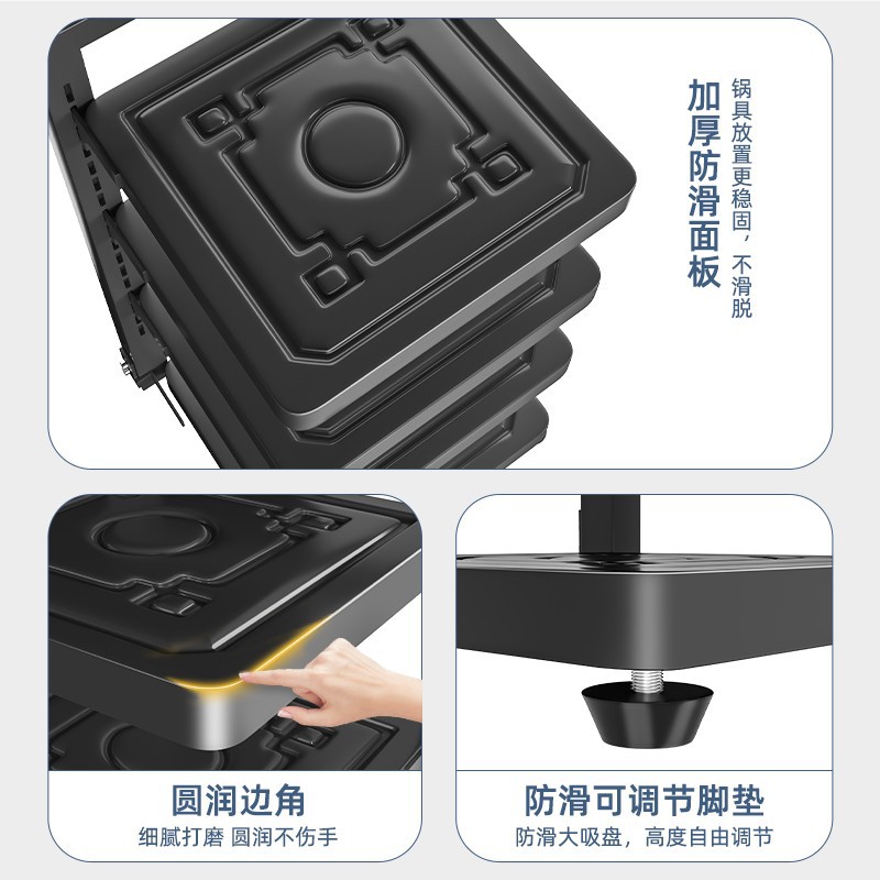 Estante de almacenamiento multicapa de cocina para gabinete multifuncional doméstico bajo fregadero para utensilios de cocina estante de almacenamiento de estante de panela en capas
