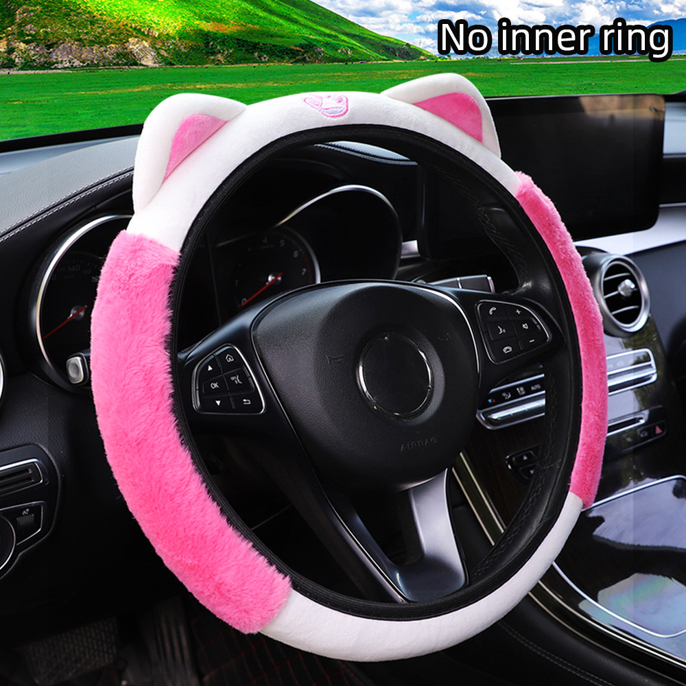 New Winter Cute Little Cat Ears Car Steering Wheel Cover Without Inner Ring Aliexpress Cross-Border E-Commerce Aliexpress