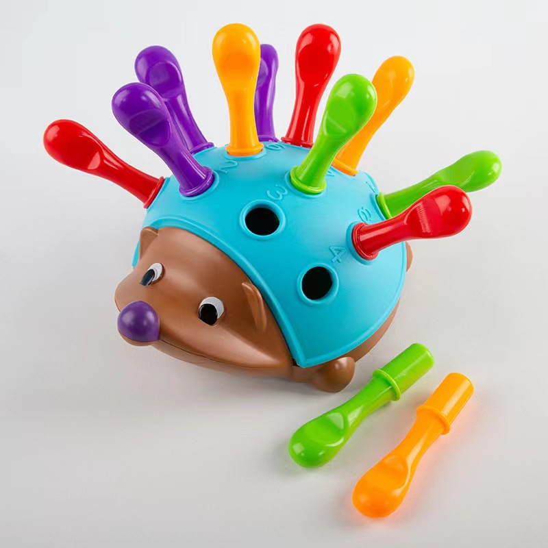 Cross-Border Children's Puzzle Small Hedgehog Early Education Cognitive Color Number Concentration Fine Motor Training Toys for 1-3 Year Olds
