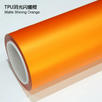 Auto Color Change Film — Wrap High Stain Resistance Self-Healing - tpu-matte-shiny-orange-1524m15m