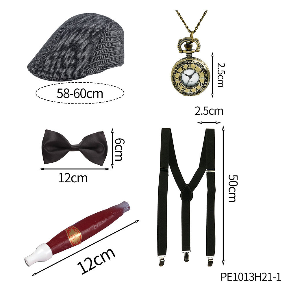 1920s Gatsby Party Dress Up Accesorios Sombrero Gángster Bandit Dress Up Sombrero de copa Años 20 Años 1920