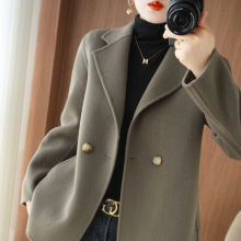 双面绒毛呢大衣小个子西装高级感短款毛呢子外套女中长款风衣羊厚