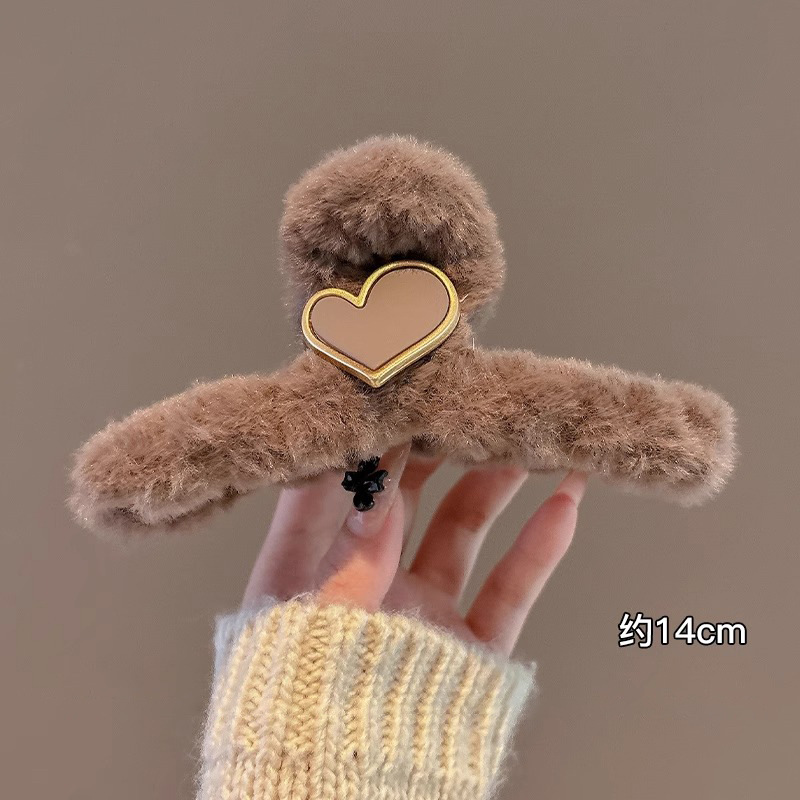 Otoño y invierno de tamaño grande clip de tiburón clip de pelo de peluche de alta calidad en la parte posterior de la cabeza clip de pelo de peluche clip de agarre