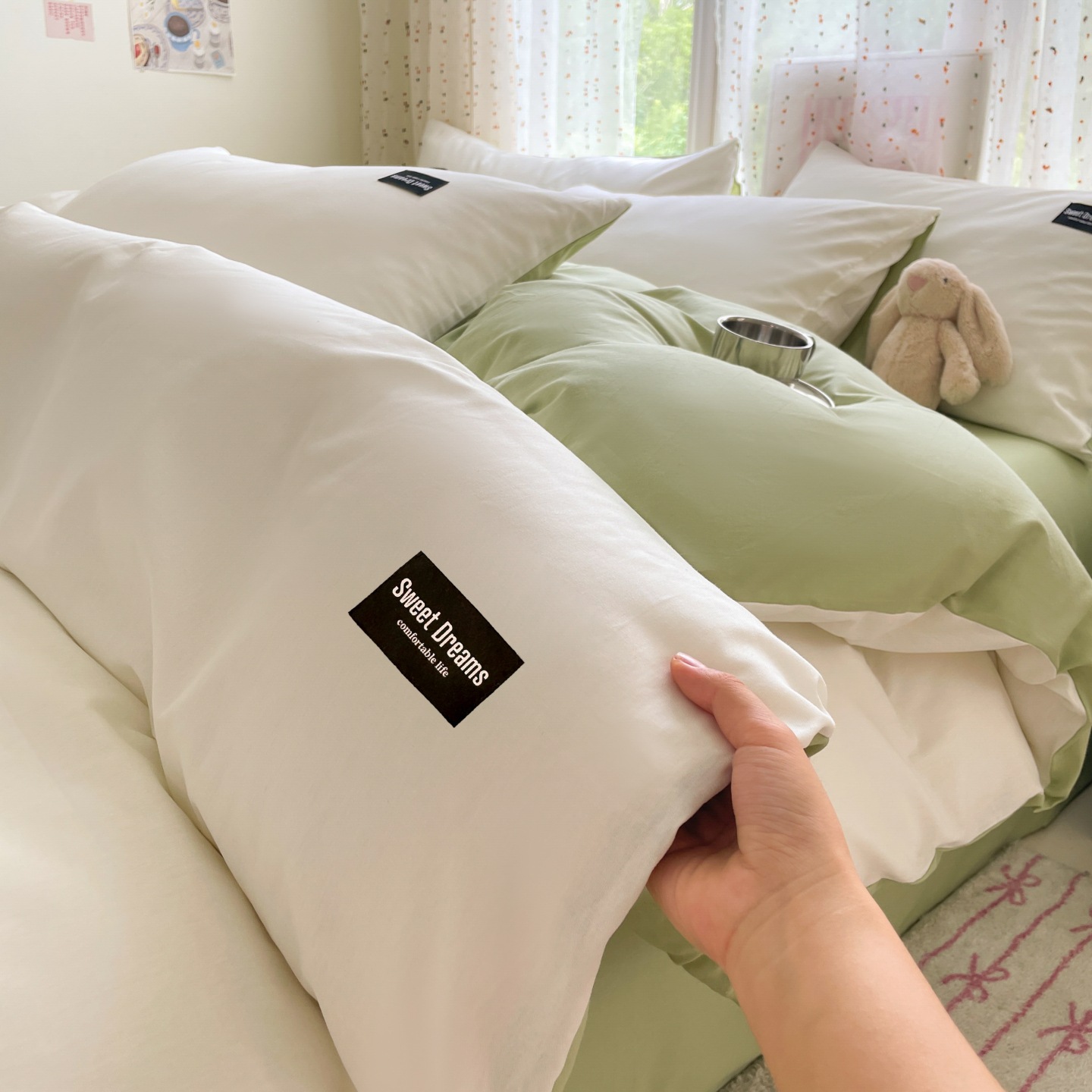 100% cubierta de algodón cubierta de edredón de algodón 150 * 200cm dormitorio de estudiantes cubierta de edredón de una sola persona cuatro estaciones universal