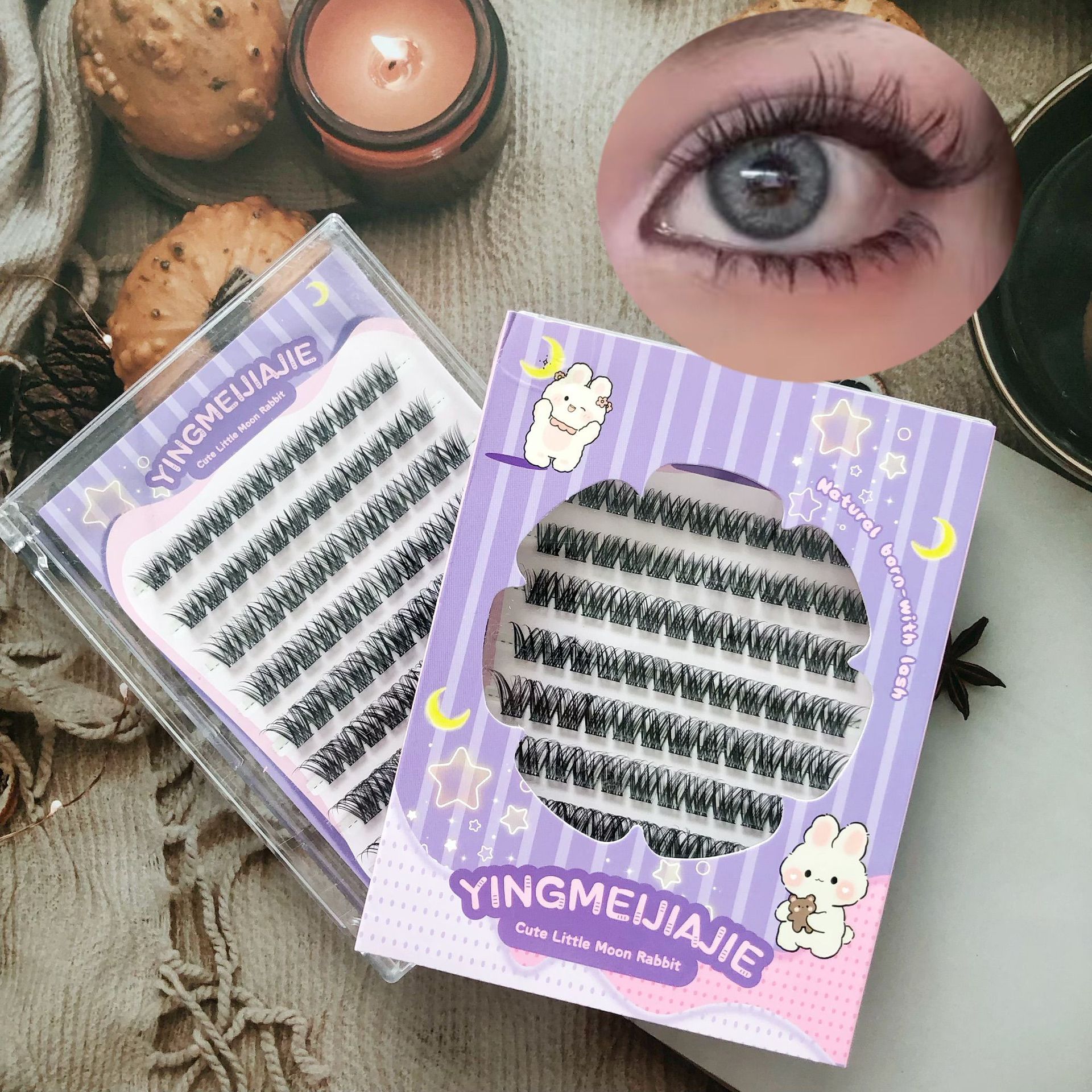 Las pestañas falsas transfronterizas, las pestañas DIY, extensiones de pestañas densas y hermosas, un solo racimo de pestañas falsas sin pegamento de Europa y Estados Unidos.