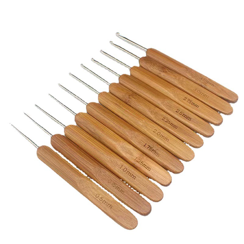 DIY свитер иглы ручное вязание инструмент Кола крючком карбонизированная бамбуковая ручка вязание крючком оптом