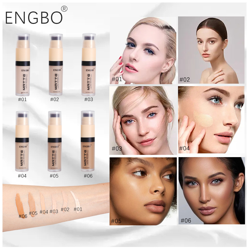 The new matte double-headed foundation is oil-control, brightening, concealing, long-lasting, breathable and comes with a brush details Picture