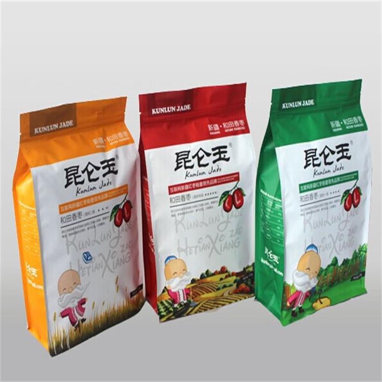 金霖供应和田红枣包装袋 自立拉链八边封袋 杏脯杏干淀粉包装袋