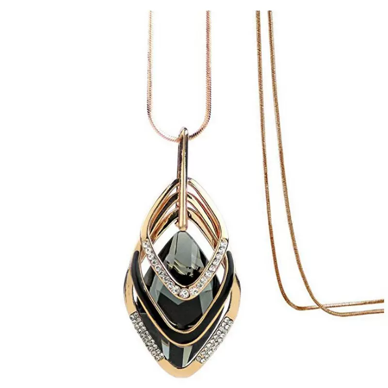 跨境欧美风链条毛衣链高级轻奢项链简约个性百搭秋冬流苏装饰品