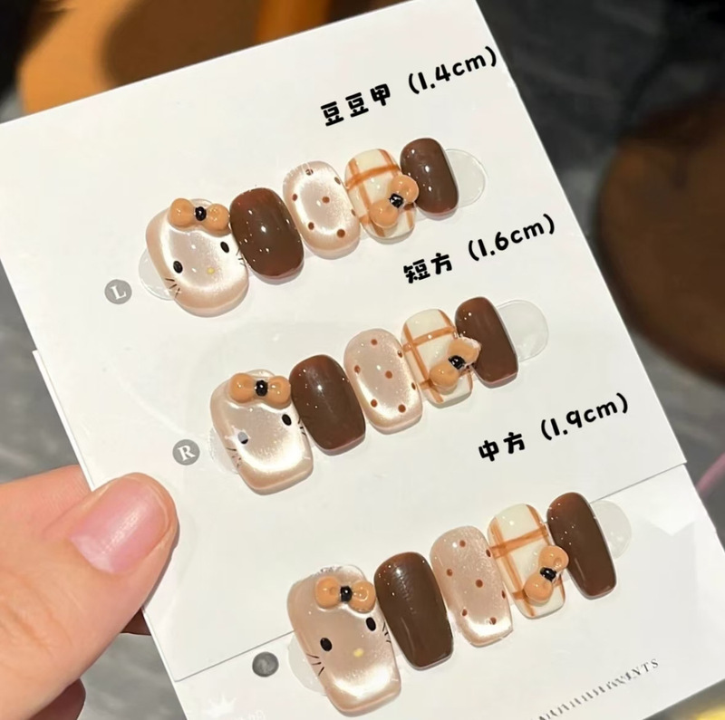 [Pumpkin Kt] Nayumu Garden Light Luxury Design Purely Handmade Wearable Nail Finished Wholesale Wearable Nail Art Pieces