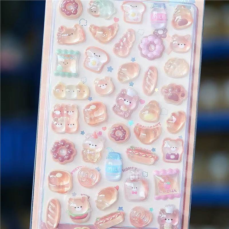 漫画立体フローティング楽しいステッカークリスタルダイヤモンド子供の装飾ステッカー 3D ステッカーかわいいエンボスステッカー女の子|undefined