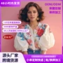 印花灯笼袖爆款短袖衬衫