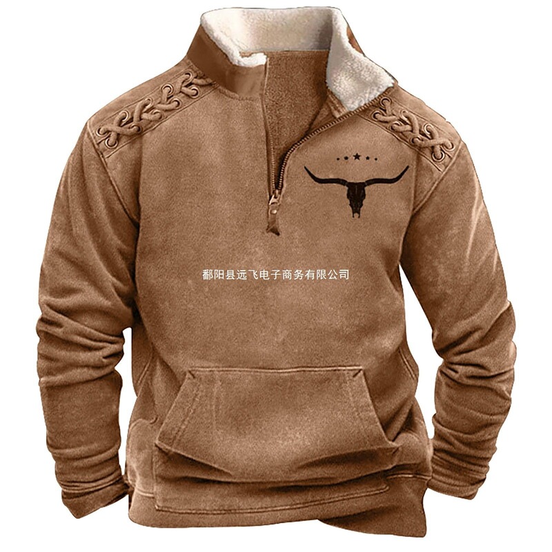 2024 Plus Size Men's Fall/Winter Fleece-Lined Yellowstone Park Print Pocket Long Sleeve Sweatshirt Order 2024 Plus Size Men's Fall/Winter Fleece-Lined Yellowstone Park Print Pocket Long Sleeve Sweatshirt Order