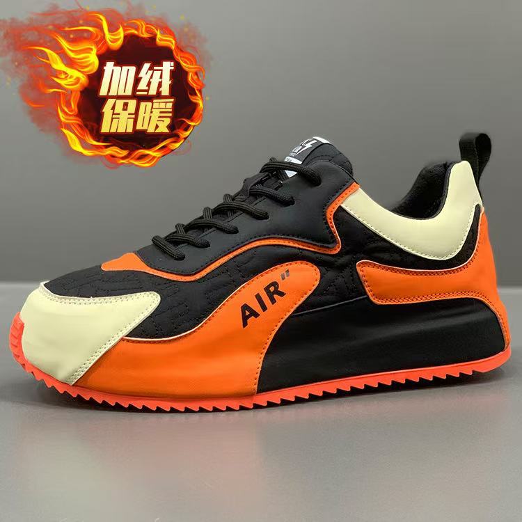 Zapatos de hombre, modelos de otoño e invierno, nuevos zapatos blancos de suela gruesa ligera, zapatos deportivos casuales para hombres de todo fósforo, zapatos rojos de marca de moda