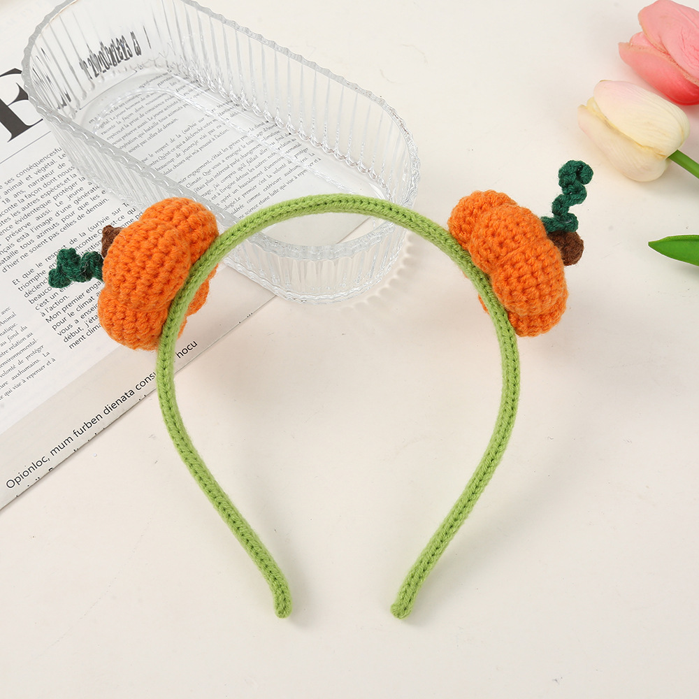 195g Weight Hair Band Hair Accessories Type 1 Piece Quantity Holiday, Festival Occasion yarn Material Halloween Festival Pumpkin, Snowman, Skull Pattern Women's Gender Cute Style Halloween Cute Women's Pumpkin Snowman Skull Yarn Hair Band 5
