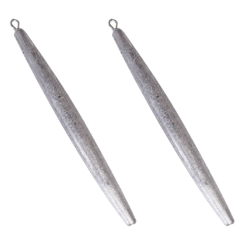Long Pencil-Shaped Lead Sinker with Ring, Streamlined Fishing Net Lead Sinker, Low-Resistance Anchor Fishing Accessory