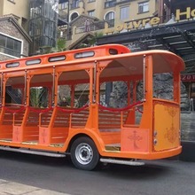 仿古电瓶观光车 叮当车14座电动车 复古款燃油观光车