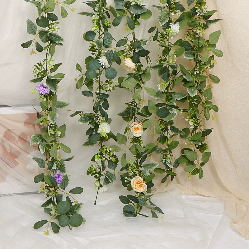 Cross-border simulated eucalyptus flower vine decorative vine butterfly leaves home wedding decoration simulation eucalyptus flower vine