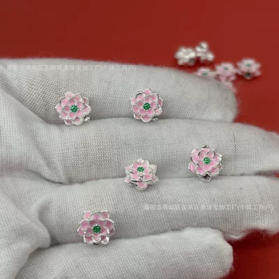 Zərgərlik ara hissələri Ancient-Style Enamel Lotus Colorful