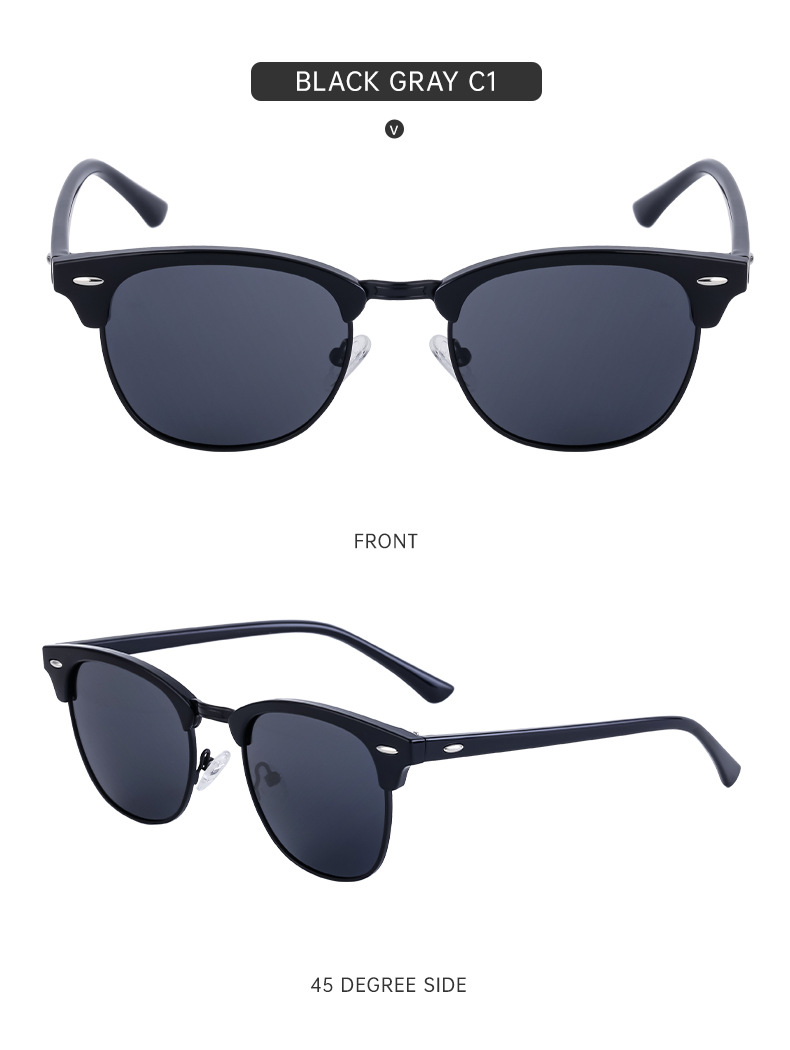 Polarized Sunglasses For Men And Women Retro Style Half Frame_voghion.com
