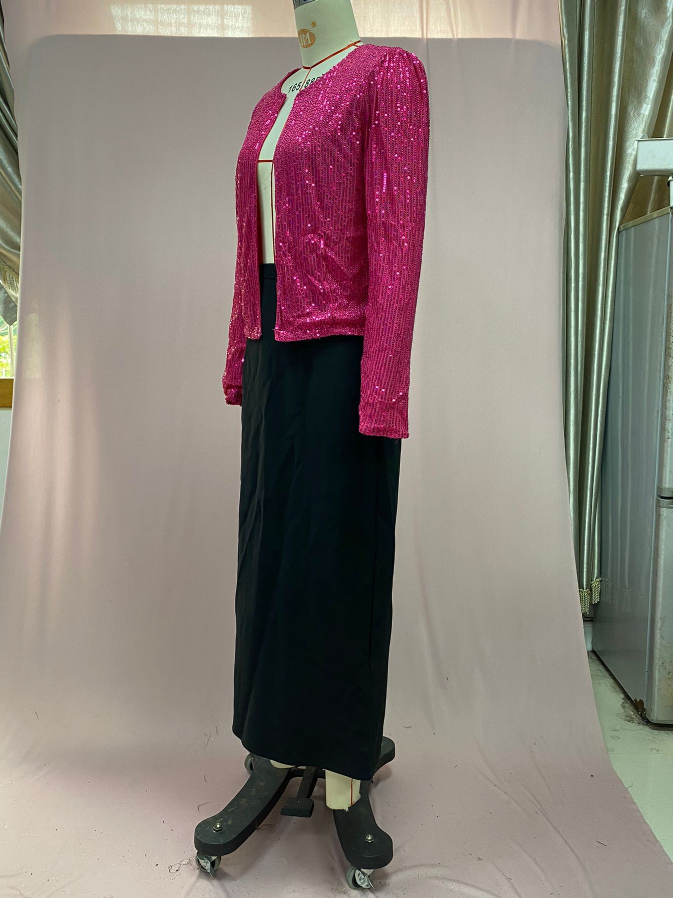 280g Weight Casual Jacket Outerwear Type Long Sleeve Sleeve Length Polyester Fabric Type Regular Top Length Coat Tops Type Holiday, Party Occasion Round Neck Neckline Slim Fit Type Solid Color Pattern Spring, Autumn Season Women's Gender Sequins Design Streetwear Style Women's Streetwear Solid Color Sequins Coat Casual Jacket 19