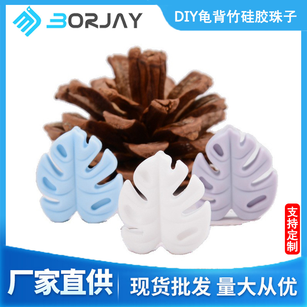 Nueva silicona granos grado alimenticio bebé teether chupete cadena hecha a mano DIY accesorios de joyería europea al por mayor