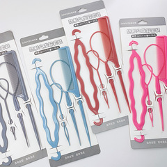 Hair coiler four-piece set, adult hair puller, hair puller, lazy hair removal tool, hair braiding artifact, children's hair puller