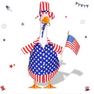 Amazon Cross-Border Best-Selling American Independence Day Goose Costume Fabric Clothes Courtyard Holiday Decoration Clothing Wholesale