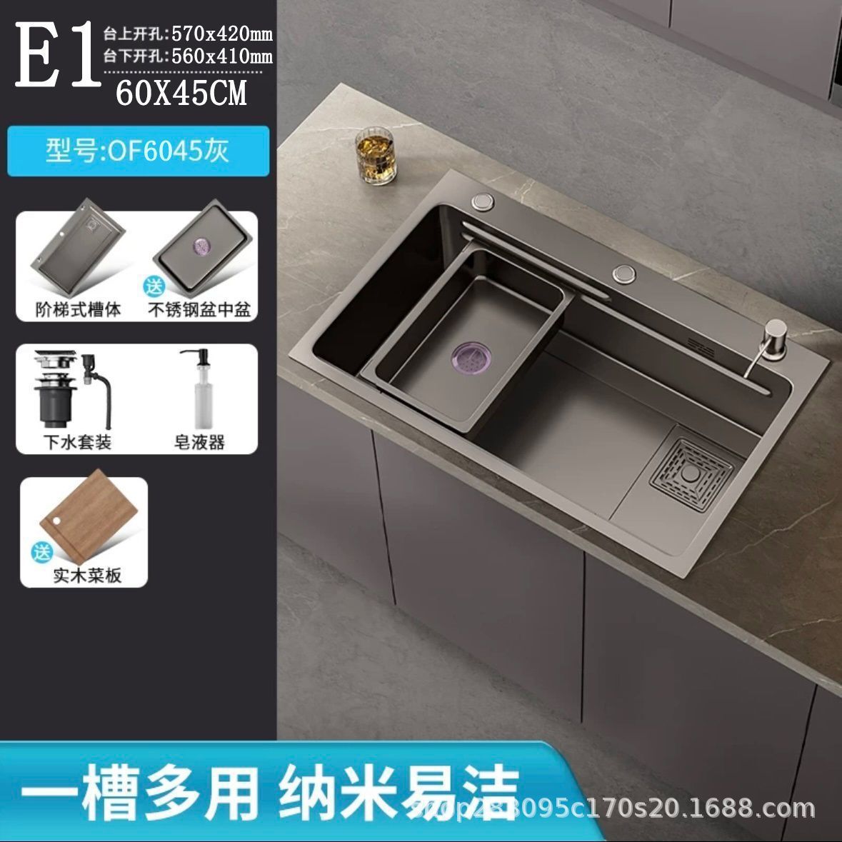 Acero inoxidable al por mayor fregadero de cocina gran tanque único engrosado a mano nano antiincrustante lavabo de cocina doméstica lavabo de platos