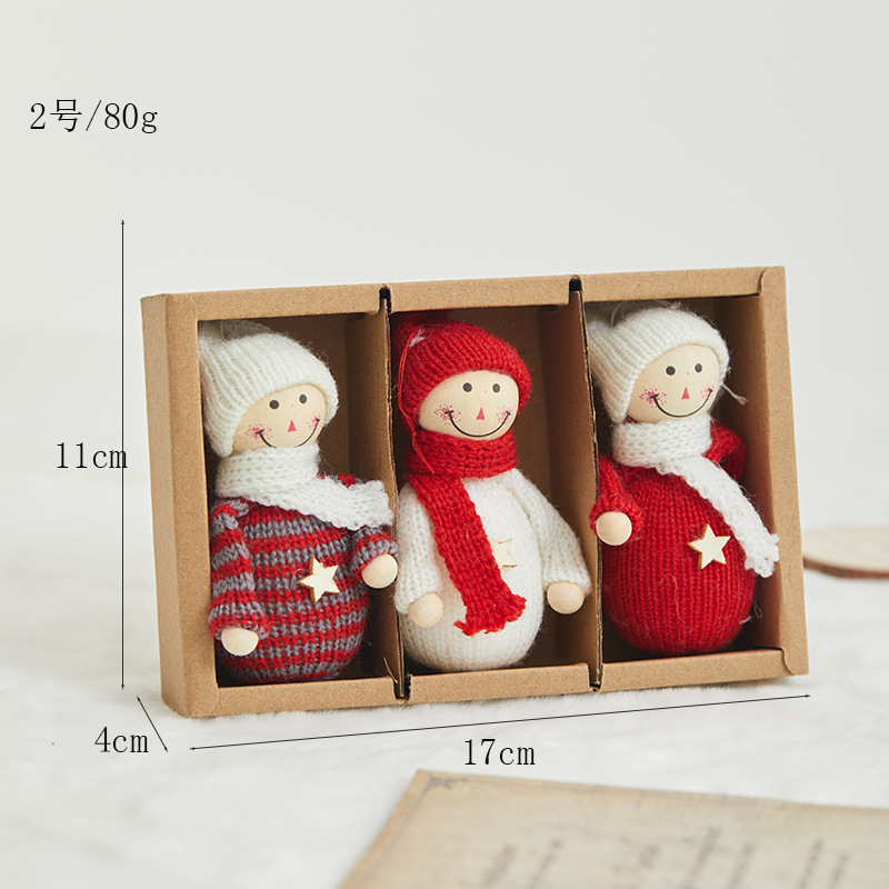 Niña de Navidad hombre viejo muñeco de nieve colgantes niños regalos en caja de Navidad árbol de Navidad colgantes colgantes