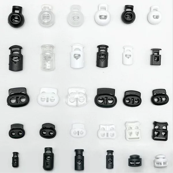 Factory plastic spring buckle elastic pig nose buckle adjustable rope buckle elastic press mushroom buckle clothing bag accessories