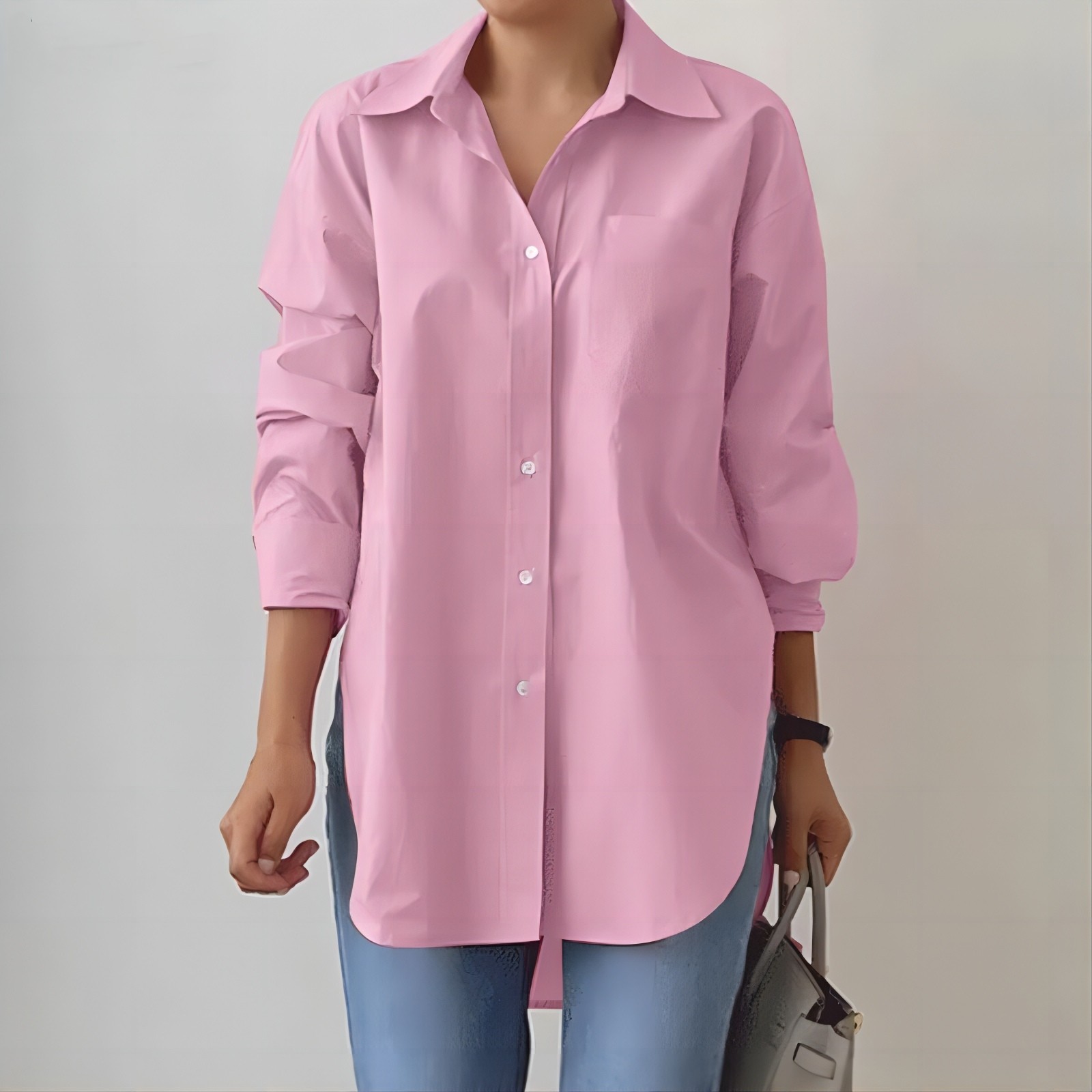 Wholesale Women's Simple Style Solid Color Long Sleeve Pocket Blouses display picture 5