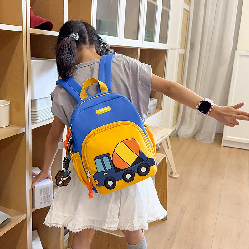Bolsas escolares de gran capacidad para estudiantes de primaria, dibujos animados, excavadoras lindas, mochilas para niños y niñas, nueva ola de mochilas para niños transfronterizos