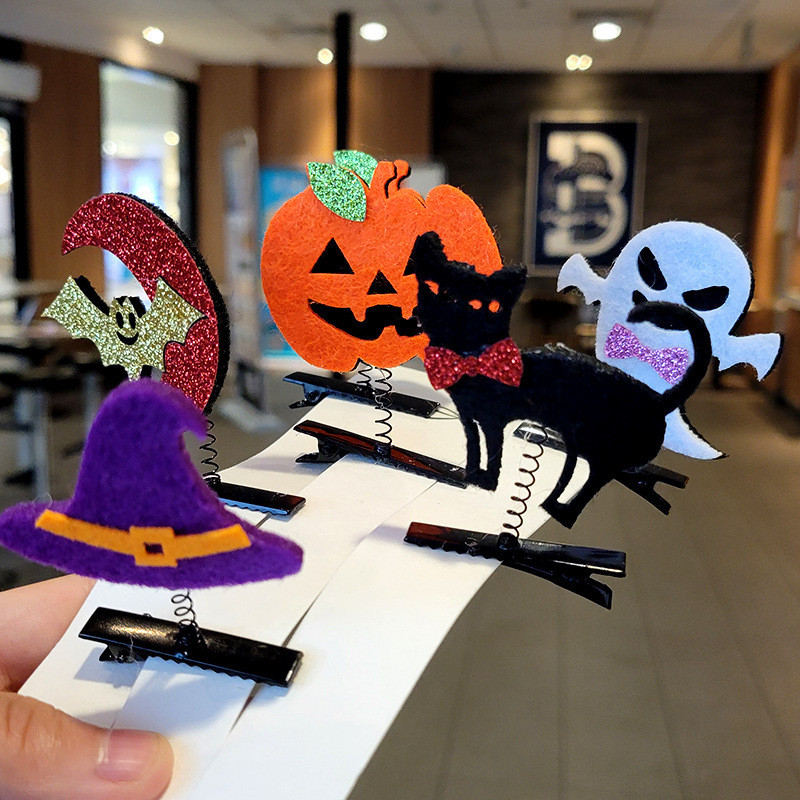 ハロウィーンのカチューシャのカボチャの変なスプリングのカチューシャの黒いクモの女性の巫の帽子のヘアクリップのコウモリのトップクリップの祝日の装いの頭飾り|undefined